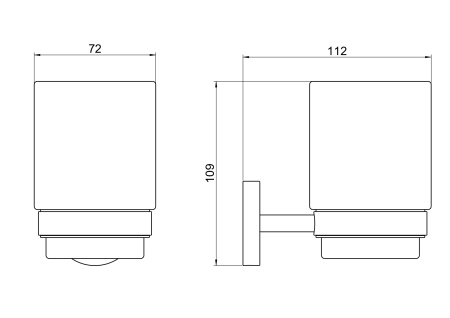 Стакан для ванной двойной Aquatek Бетта AQ4604MB черный матовый