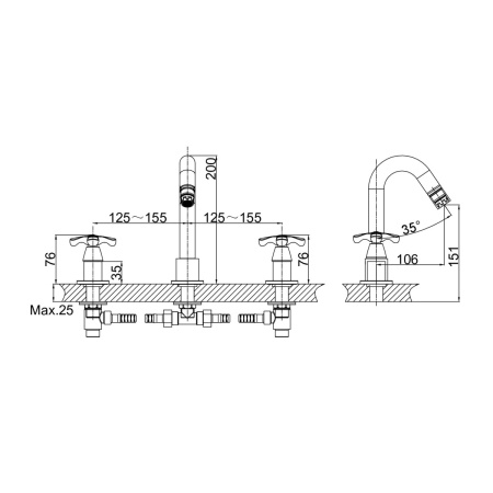 Смеситель для раковины D&K Hessen DA1414101, хром