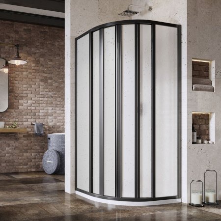 Душевой угол Ravak Supernova SKKP6 90x90x185 профиль черный, полистирол матовое