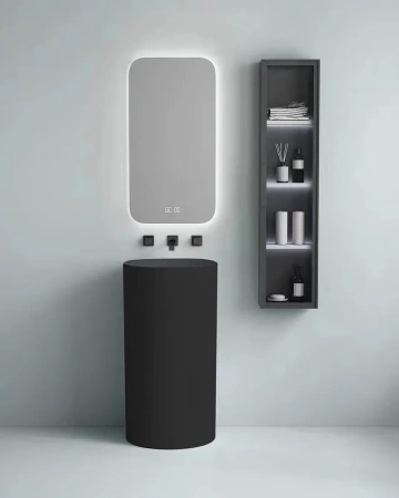 Раковина напольная 45см Santiline SL-4014MB черный матовый