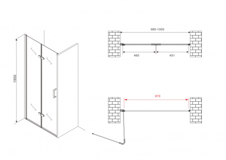 Душевая дверь ABBER Zart AG08100P