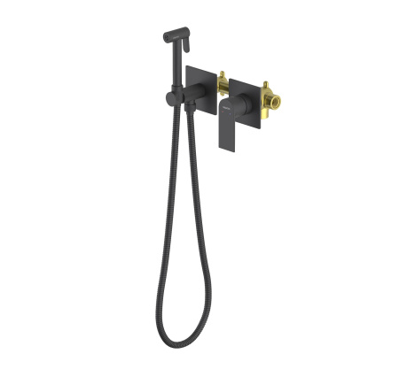 Гигиенический душ со смесителем Aquatek Лира AQ1420MB черный матовый