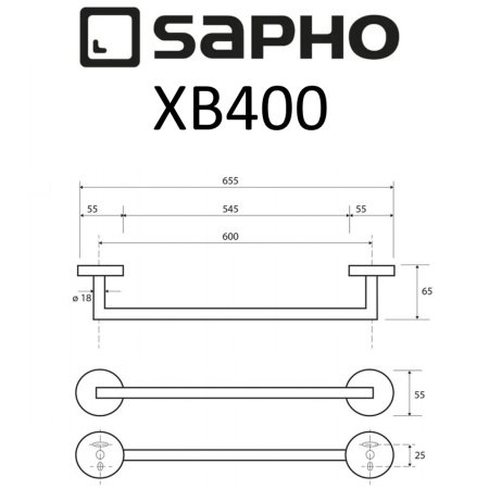 Полотенцедержатель Sapho X-ROUND BLACK XB400 черный
