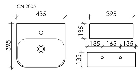 Раковина подвесная 43см Ceramica Nova Aura CN2005 белый