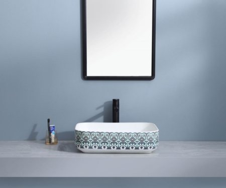 Раковина чаша Bronze de Luxe Nordic 2073, белый/синий