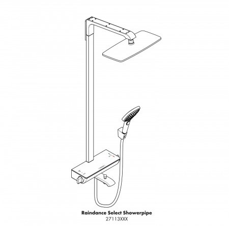 Душевая стойка Hansgrohe Raindance Select E 27113400 хром/белый
