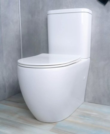 Унитаз напольный безободковый GID Tr2177 с сиденьем микролифт, белый
