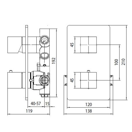 Термостат для душа Bossini Cube Z00061.073 черный матовый