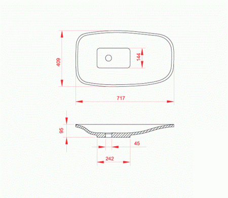 Раковина накладная 71,7см MonteBianco Tuscany 13172 белый матовый