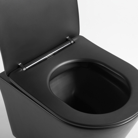 Унитаз подвесной безободковый Vincea Piatti VT1-11SMB черный матовый, с сиденьем микролифт