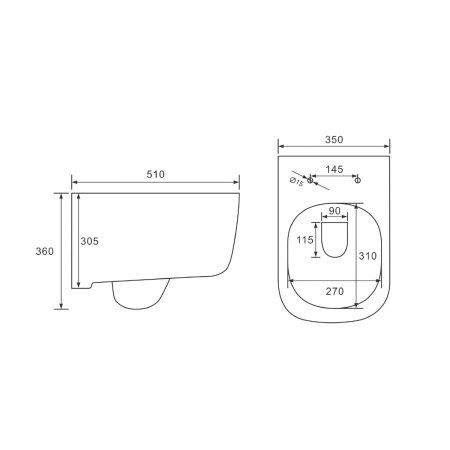 Унитаз подвесной безободковый Vincea Idea VT1-33 белый, с сиденьем микролифт