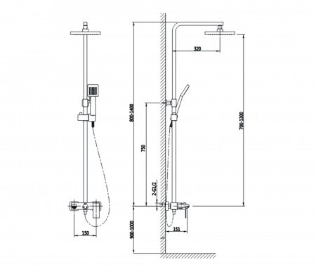 Душевая стойка Timo Briana SX-7130/00 хром