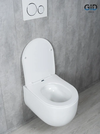 Унитаз подвесной безободковый GID Tr2133TF белый с сиденьем микролифт