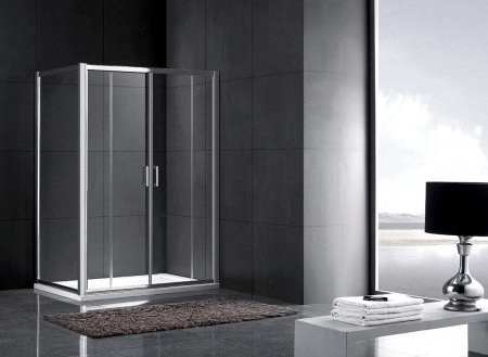 Душевой угол GEMY Victoria 140x90x190 профиль хром, стекло прозрачное, две дверцы