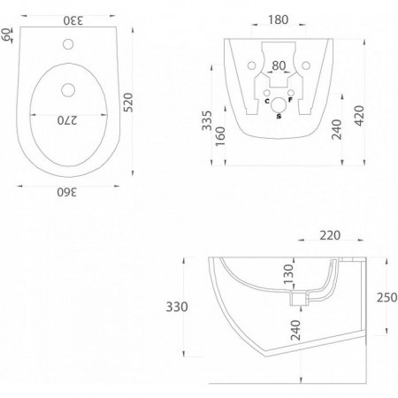 Биде подвесное ArtCeram File 2.0 FLB001 rosso corallo