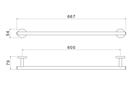Полотенцедержатель 60см Aquatek Оберон AQ4214MB черный матовый