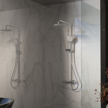 Душевая стойка со смесителем Vincea Rondo VSFS-1R1CH хром