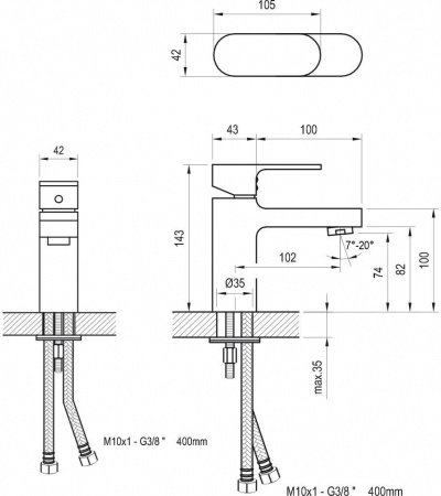 Смеситель для раковины Ravak Chrome X070041 хром
