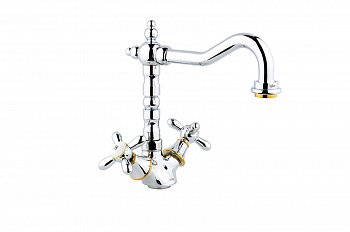Смеситель для кухни  Timo Ritz 0143FK chrome-gold хром;золото