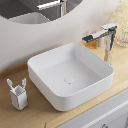 Раковина накладная 39см IDDIS Bridge BRIWM04i27 белый матовый