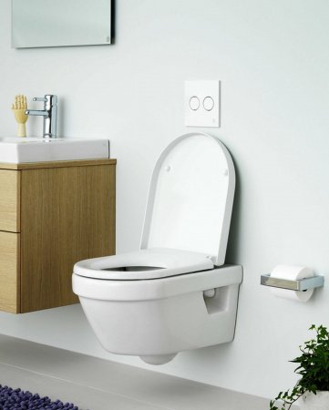Унитаз подвесной безободковый Gustavsberg Hygienic Flush 5G84HR01 с сиденьем микролифт