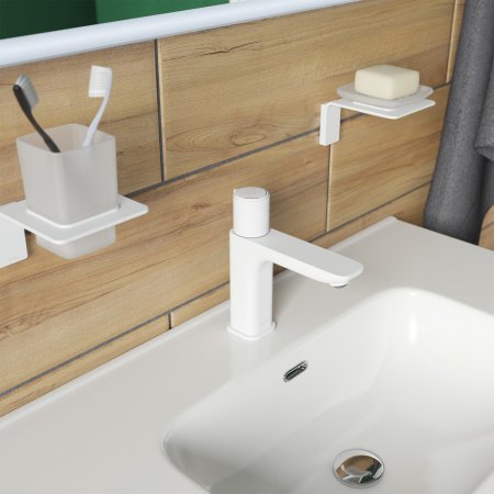 Смеситель для раковины IDDIS Slide SLIWTBTi01 белый матовый