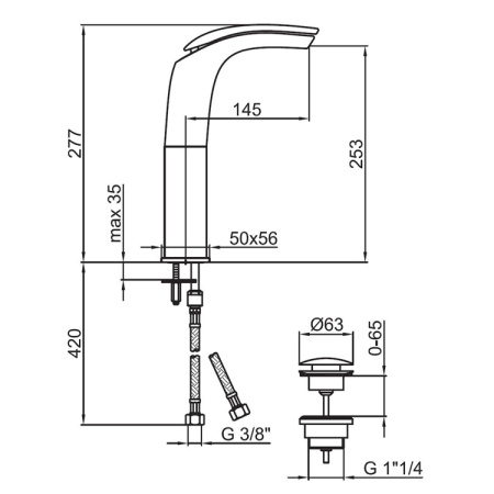 Смеситель для раковины Webert Aria AI832201844, белый