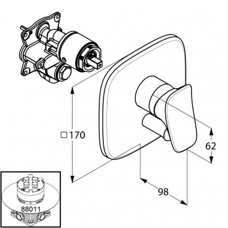 Смеситель для ванны с душем Kludi Ambienta 536500575 хром