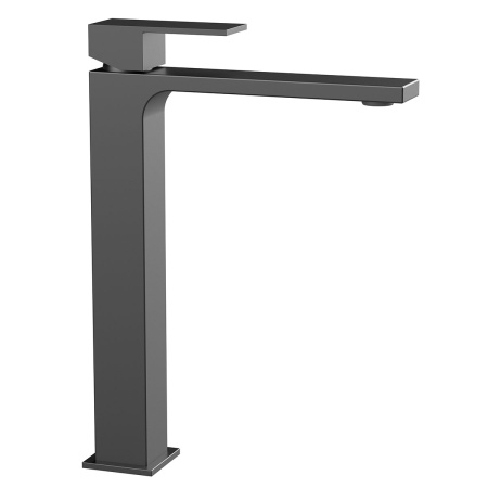 Смеситель для раковины высокий Vincea Cube VBF-1C02GM вороненая сталь