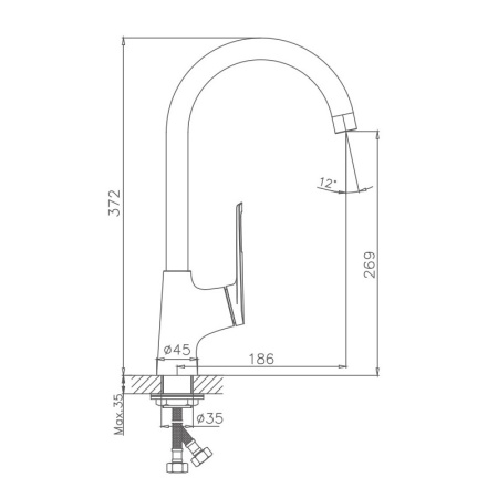 Смеситель для кухни Haiba HB70595, хром