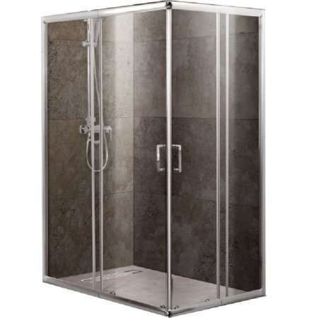 Душевой уголок BelBagno Unique AH-2 115х90 профиль Хром стекло прозрачное