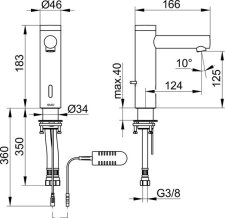 Смеситель для раковины Keuco IXMO 59512371100 черный матовый