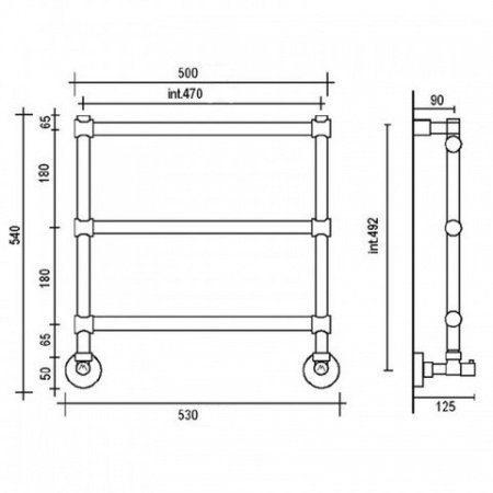Полотенцесушитель водяной Margaroli Sole 442-3 4424703CRN 540х530 хром