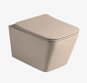 Унитаз подвесной безободковый Vincea Q-Line VT1-12MC капучино матовый, с сиденьем микролифт