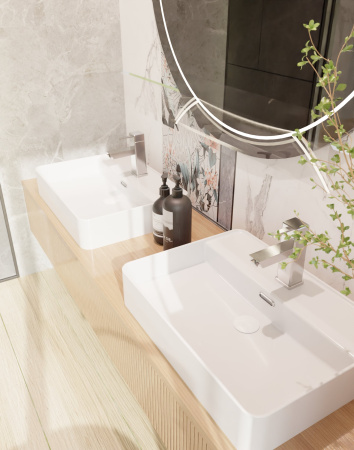 Раковина накладная 59см AQUAme AQM5004 белый