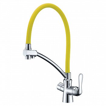 Смеситель для кухни Lemark Comfort LM3070C-Yellow хром/желтый