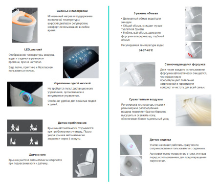 Электронный унитаз-биде ABBER Bequem AC1117S приставной белый