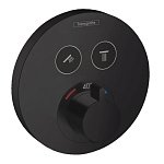 Термостат для душа на 2 потребителя Hansgrohe ShowerSelect S 15743670 черный матовый
