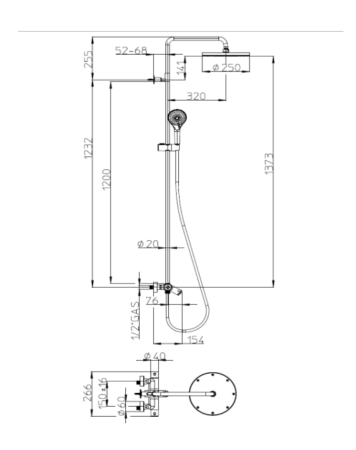Душевая стойка с термостатом Bossini Elios L10401.1.030 хром