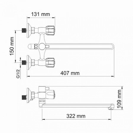 Смеситель для ванны с душем WasserKraft Amper 2902L хром