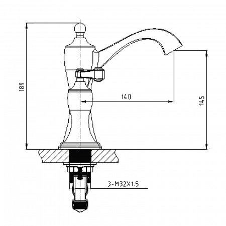 Смеситель для раковины Timo Unari 7511/04F черный антик матовый