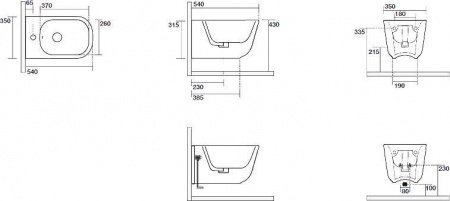Биде подвесное Kerasan Tribeca 512501