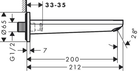 Излив для ванны Hansgrohe Rebris S 72430670 черный матовый
