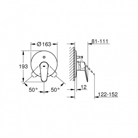 Смеситель для ванны Grohe Eurodisc Cosmopolitan 19548LS2 белая луна/хром
