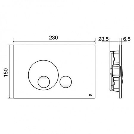 Кнопка смыва для унитазов OLI GLOBE 152951 хром матовый