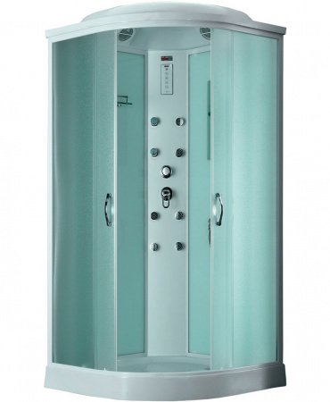Душевая кабина Timo Eco TE-0701 100x100x215 профиль белый, стекло рифленое