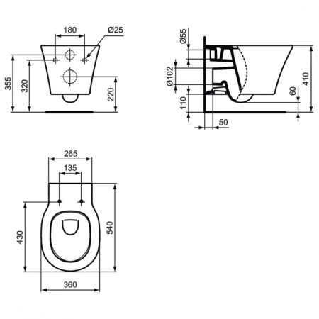 Промо-комплект 3 в 1 Ideal Standard с подвесным унитазом CONNECT AIR AquaBlade® E005401 и инсталляцией PROSYS