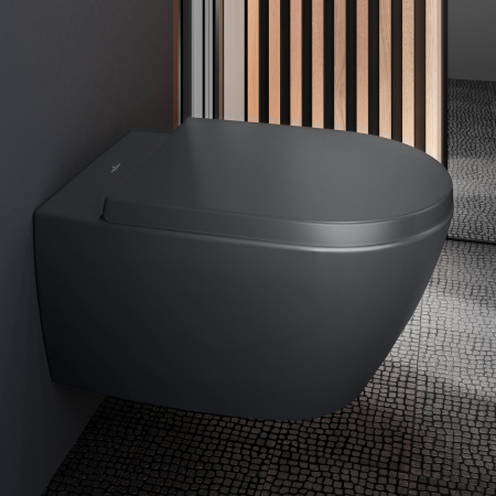 Унитаз подвесной безободковый Villeroy&Boch Subway 2.0 5614R0i4 Graphite CeramicPlus без сиденья