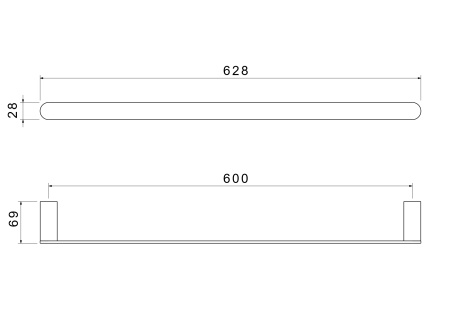 Полотенцедержатель 60см Aquatek Лира AQ4414MB черный матовый