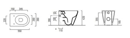 Унитаз приставной безободковый GSI Kube X 941011 белый